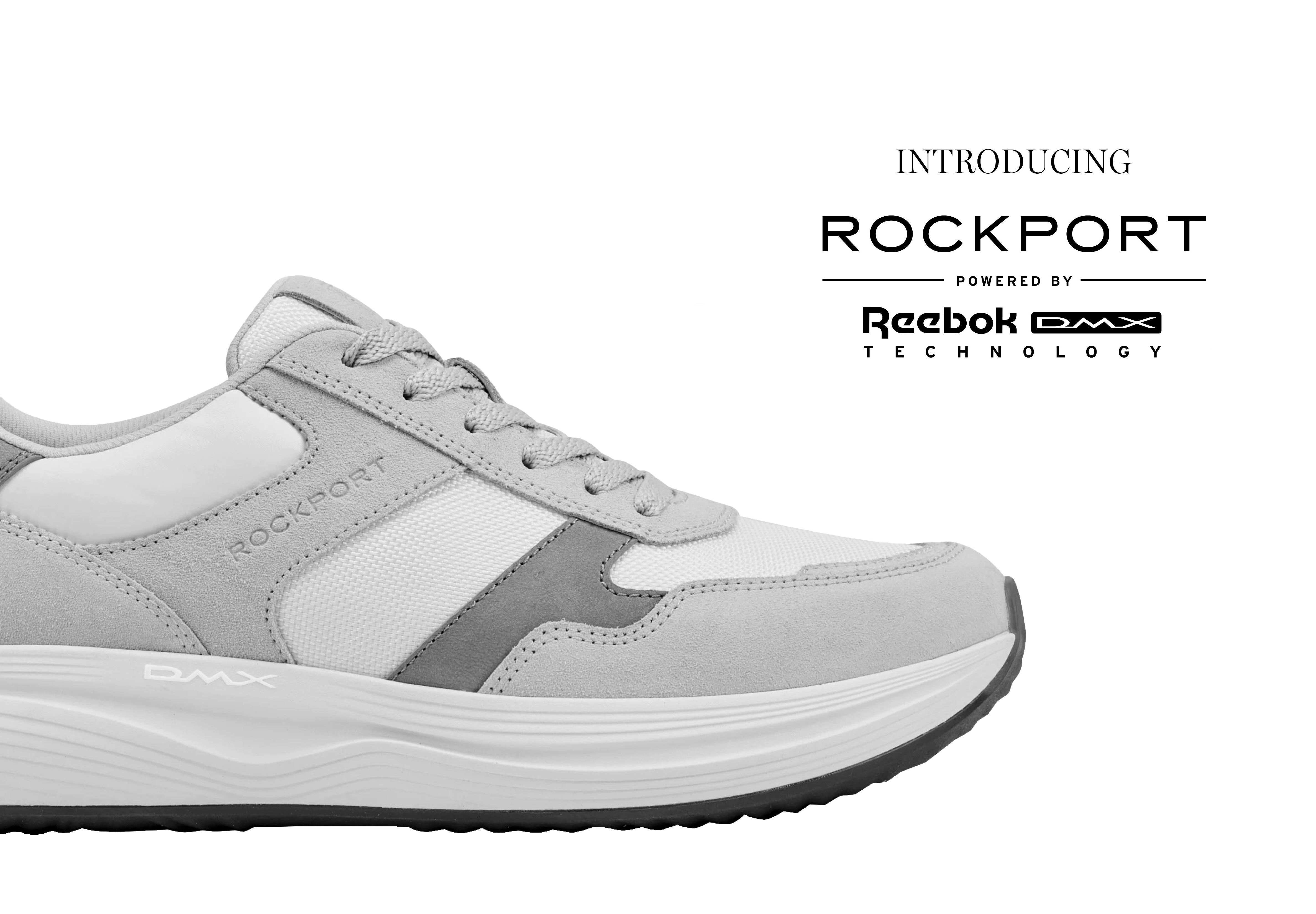UNA COLECCIÓN COMPLETAMENTE NUEVA DE CALZADO DE ALTO RENDIMIENTO Y CONFORT. EL ESTILO ATEMPORAL DE ROCKPORT MEJORADO CON LA TECNOLOGÍA REEBOK DMX.